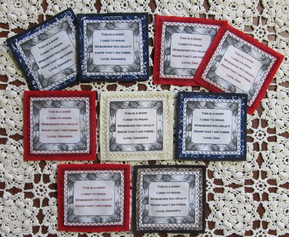 Poem Patch For Memory Shirt Pillow You Sew The Pillow And Etsy