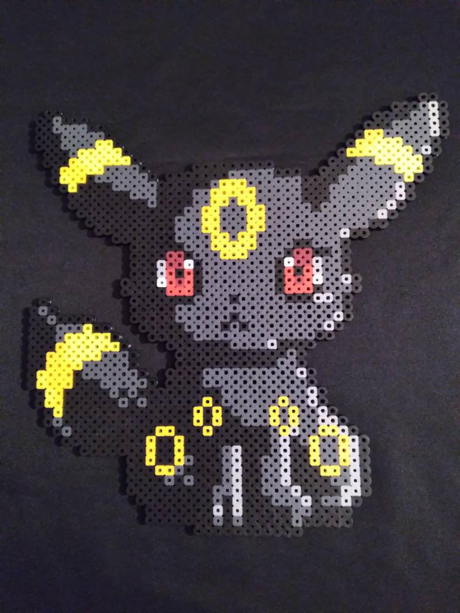 Large Umbreon Pokemon Perler Fuse Bead craft Pixel Art Hama Etsy
