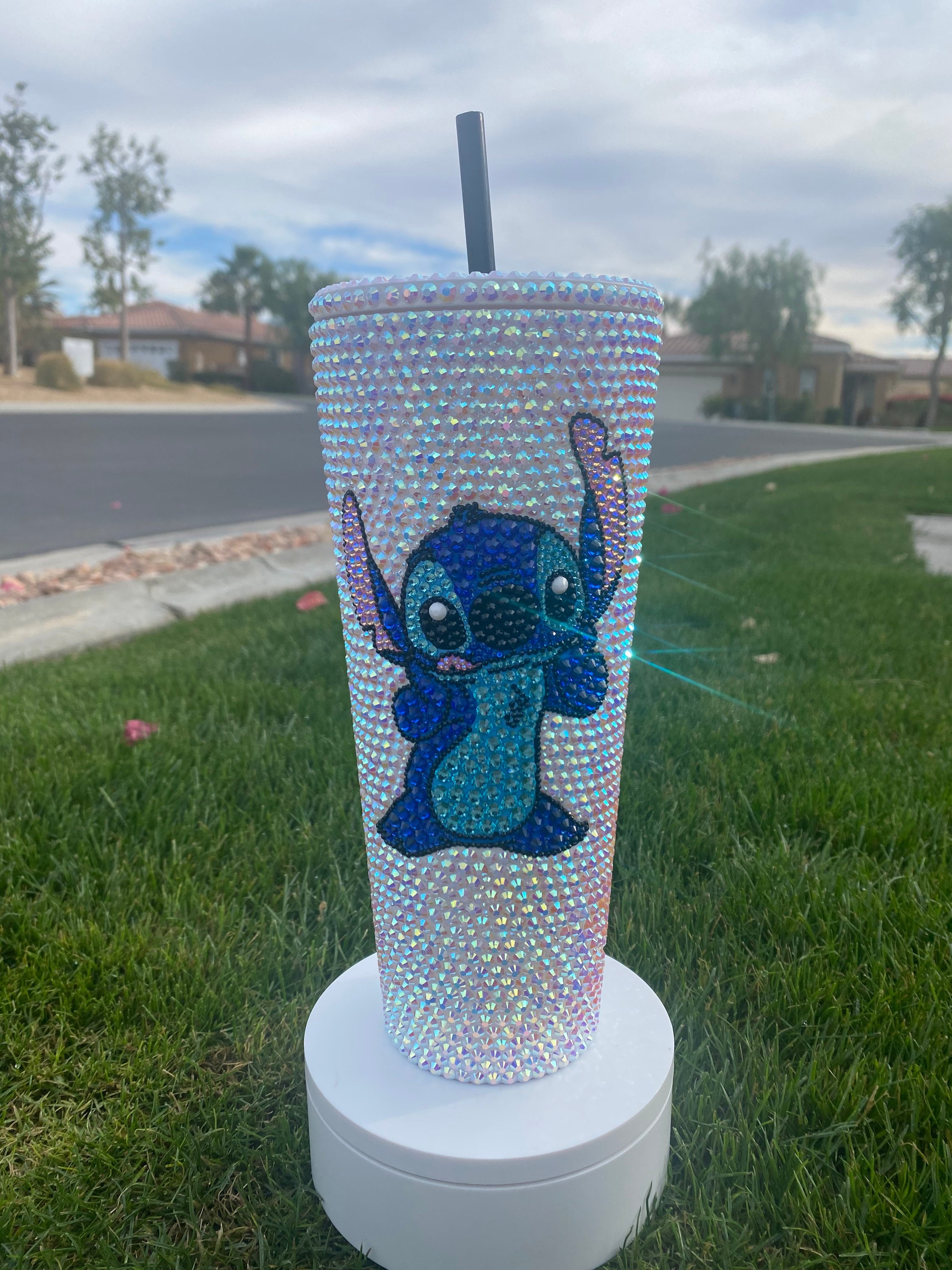 CUSTOM Lilo and Stitch Rhinestone Disney Starbucks 24 Oz Acrylic