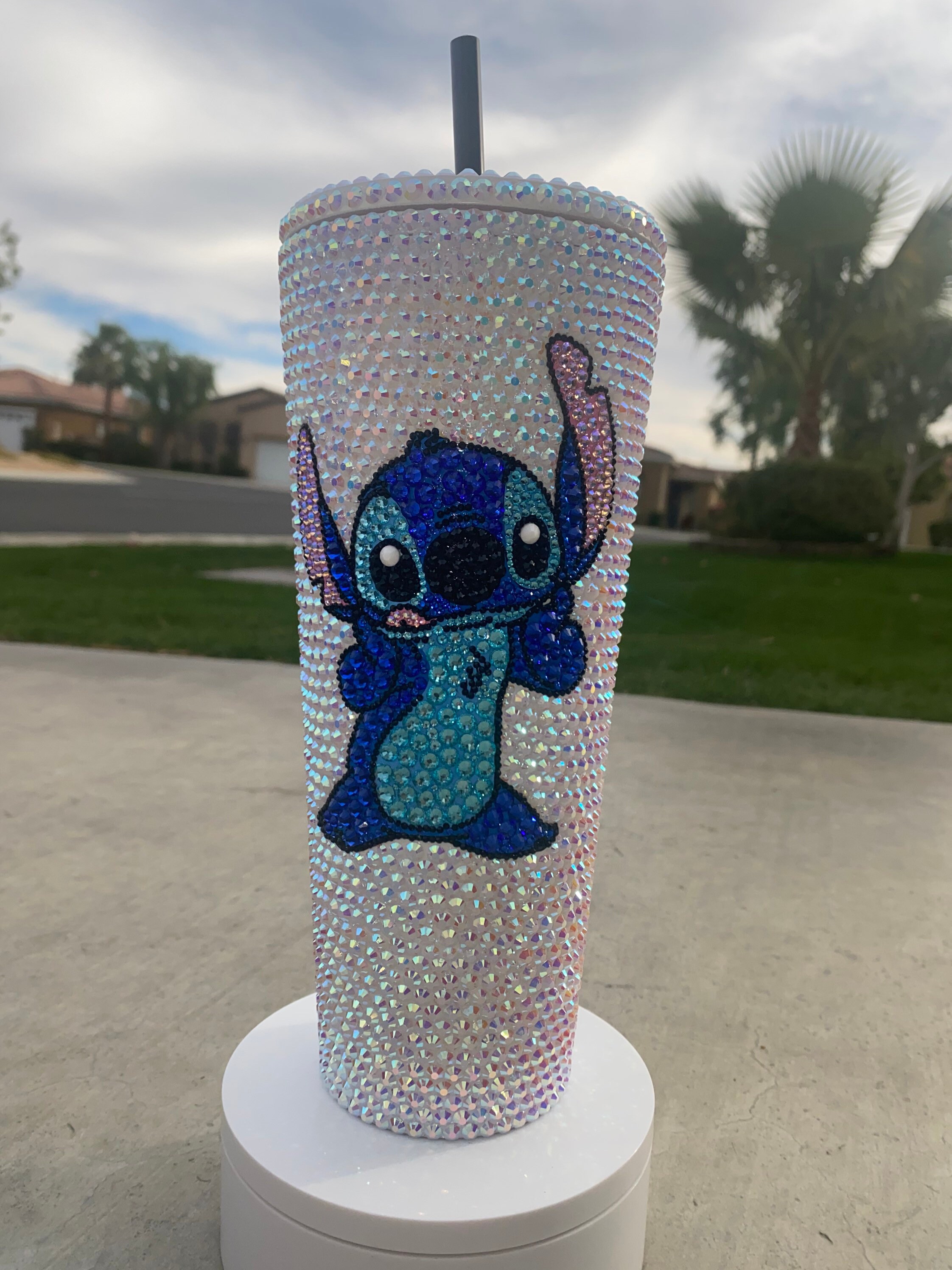 CUSTOM Lilo and Stitch Rhinestone Disney Starbucks 24 Oz Acrylic