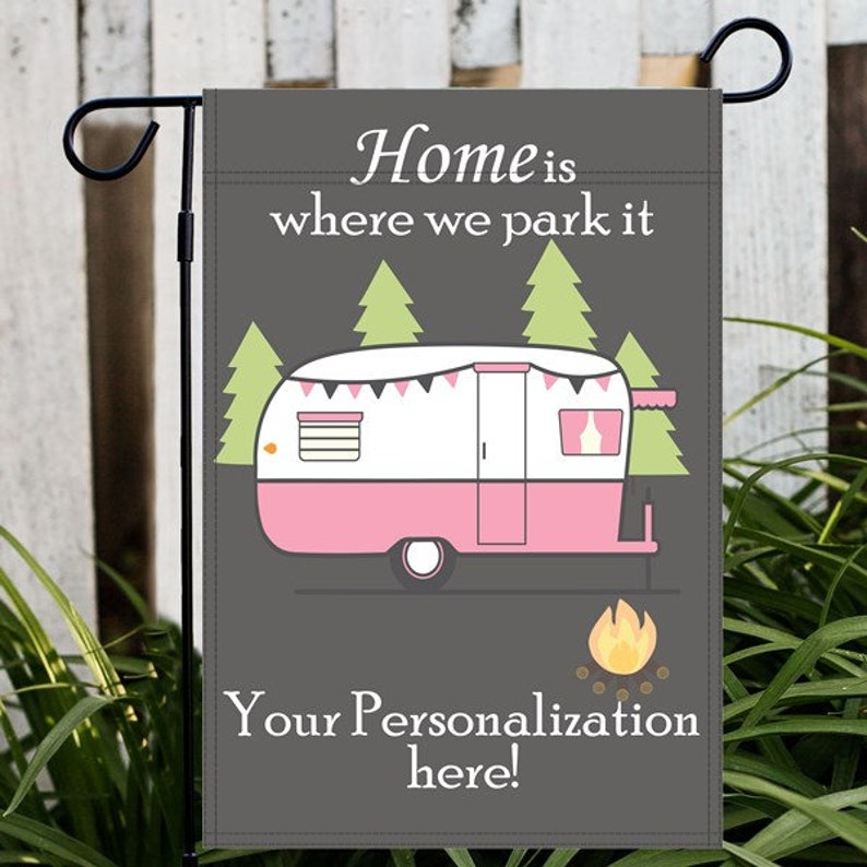 Personalized Camping Flag Sign, Gift Idea For The Whole Family, Camping Lovers - Couple Personalized Banner With Full Options main image 1