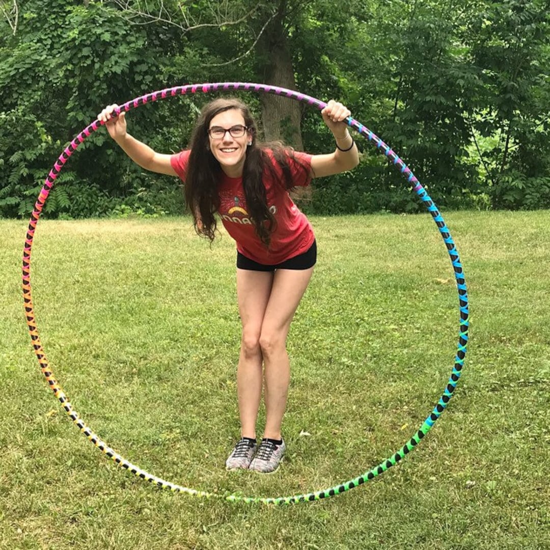 60 ID Giant Rainbow Hula Hoop, Huge Hoop, 6 Piece Sectional, Travel  Friendly, Party Hula Hoop 