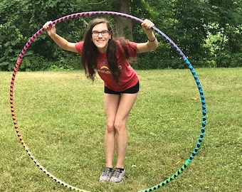 60" ID Giant Rainbow Hula Hoop, Huge Hoop, 6 Piece Sectional, Travel Friendly, Party Hula Hoop