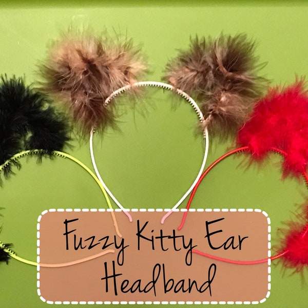 Fuzzy Kitty Ear Headband, Festival Wear, Hippie, Costume, Cosplay, One Size Fits Most, Kitty Ear Headband, Cat Ear Headband