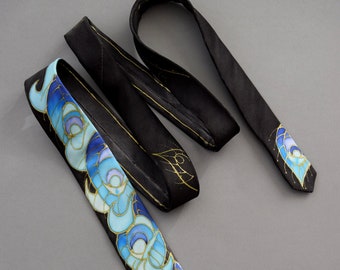 Skinny Peacock Tie , peacock skinny tie, skinny groom tie