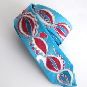 Red, white, blue abstract skinny tie
