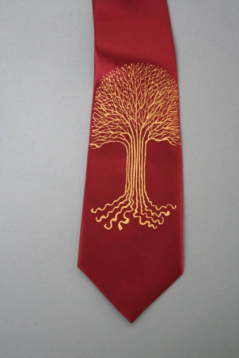oak tie red tie LOTR tie tree tie