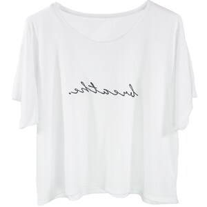 Graphic Tee Women TShirt, White, Print &quot;Breathe&quot;