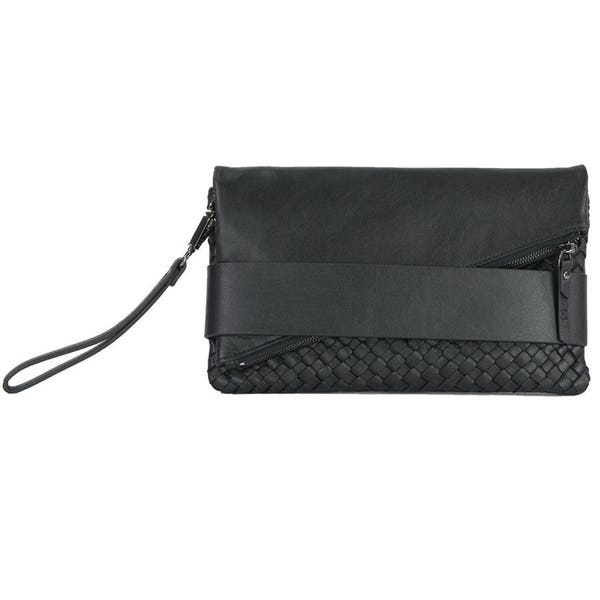 Ace Clutch Pebbled Leather in Black main image 0