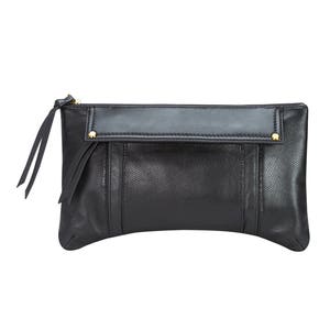 Black Leather Clutch Purse - Modern, Edgy, Classic Clutch Purse Handbag