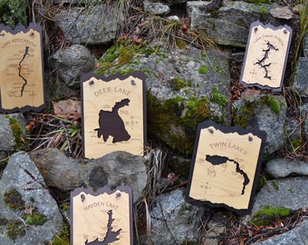 Petite Wood Maps & Signs