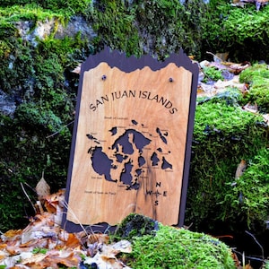 San Juan Islands Wood Map