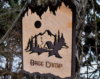 Base Camp Wood Sign