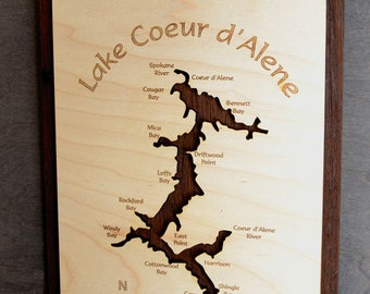 Lake Coeur d'Alene Wood Map