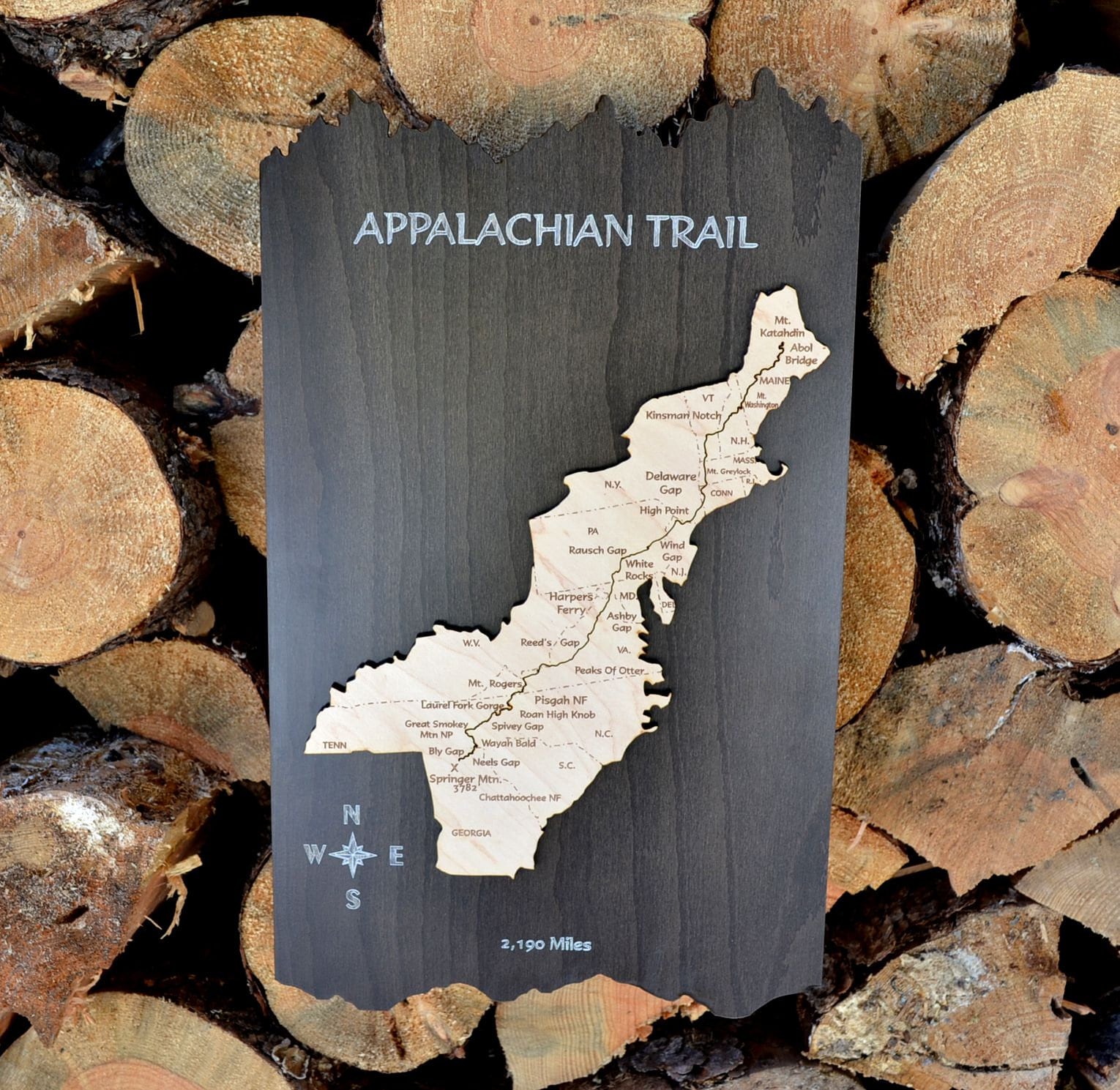 Appalachian Trail Wood Map