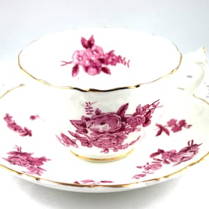 Coalport Vintage Floral Duo, Delicate Floral Accent  on White Raised Borders, Bone English China made in 1950s