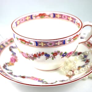 Minton, Beautiful Delicate Floral Duo, Minton Rose Pattern, Bone English China made in 1960s
