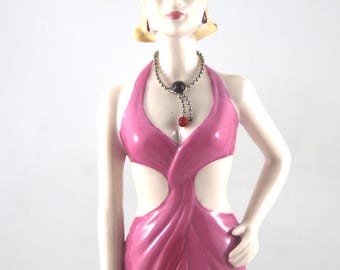 Beautiful Coalport Porcelain Figurine featuring The Birthstone Collection, January-Garnet.