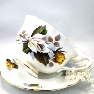 Royal Albert Cup & Saucer, Lovely Floral Pattern, Avon  Shape, Bone English China made in 1970s