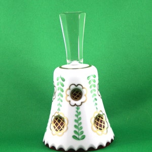 Vintage, Bohemian Victorian glass bell, Art  Glass made in Czechoslovakia in 1950s