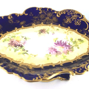 Absolutely Magnificent Vintage Hammersley Compote Footed Dish, Cobalt Blue  Beautifully Gilded Borders, Bone English China made 1939s