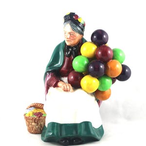 Figurine vintage Royal Doulton : The Old Balloon Seller, Bone China, années 1950