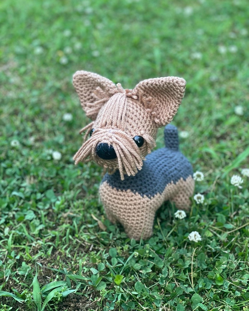 Crocheted Yorkie Stuffed Plush Toy Etsy