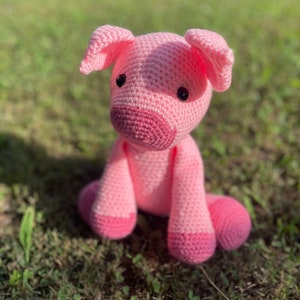 Handmade crocheted stuffed animal pig