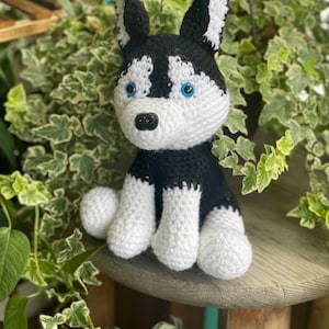 Husky inspired crocheted plush/stuffed toy