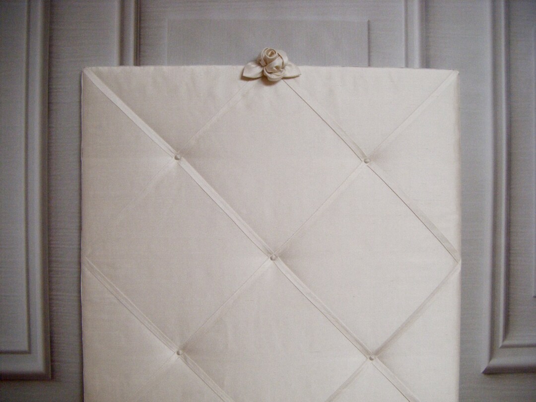 French Memoboard With Rose Ornament Small Covered With Ivory Etsy