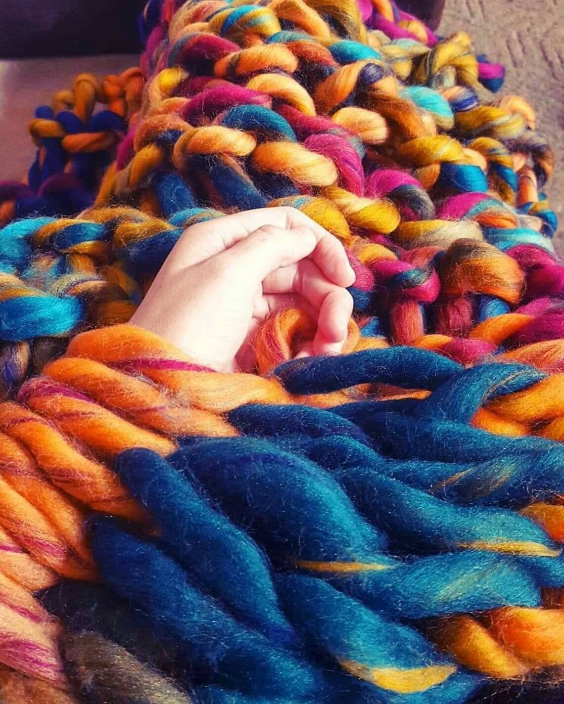 Chunky Knit Blanketarm Knitting Etsy