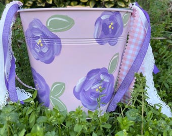 10” 8 Quart Personalized Hand Painted Easter  Bucket