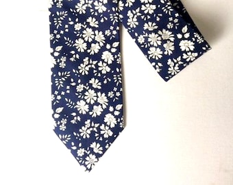 Liberty of London  Men's  Necktie ~ Capel design ~ navy blue / dark blue / marine  colourway ~ men's tie ~ necktie ~ cravat
