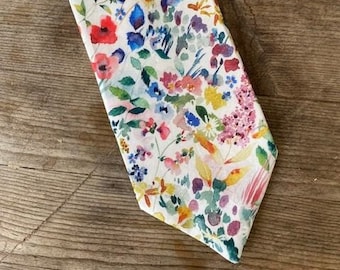 Cravate / ensemble cravate / pochette en tissu Liberty en FELDA ~ jonquilles ~ couleurs vives