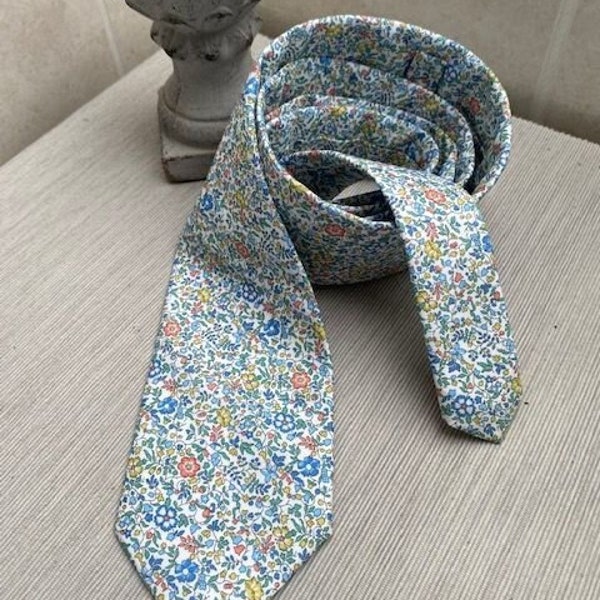 Made in liberty of London fabric ~ men's necktie ~ Katie and millie (Leitha) ~ summer colours ~ wedding necktie