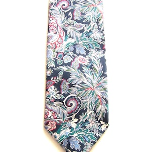 Liberty of London  Men's  Necktie "Fairaway Paisley "  ~ blues /greens and red  ~ men's tie ~ necktie ~ cravat