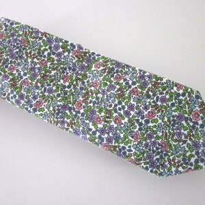 Liberty of London Print floral design "Emilias flowers   " -  pinks, purples, blues and greens ~  tie / necktie / mens tie ~