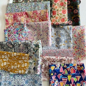 Recortes de Liberty ~ tela para manualidades ~ paquete de retazos ~ Algodón de césped ~ 100 gramos (3,5 oz), consulte todas las imágenes y lea la descripción ~ LB1