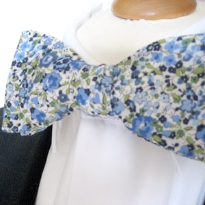 Men's bowtie  in Liberty Print  in "emma & georgina " -  floral bowtie in blues and greens  / papillion /hankerchief