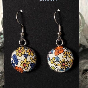 Orecchini pendenti in tessuto con stampa Liberty ~ matrimonio ~ compleanno ~ regalo ~ fiori emilas