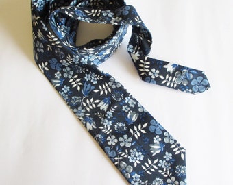 Liberty of London  Necktie made in Edenham  - blue  colourway - floral design ~ wedding necktie ~ wedding  gift  mens wear