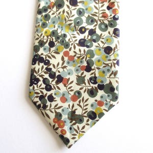 Liberty of London  handmade Men's Tie  made in   "WiltshireBerries" -  autumnal colours ~  floral tie / necktie / mens tie ~ autumn colours