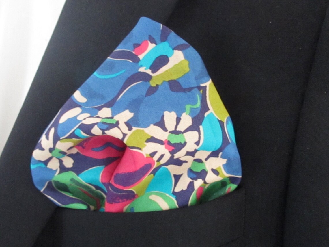 Liberty Print Floral Pocket Square in Vibrant Colours Etsy