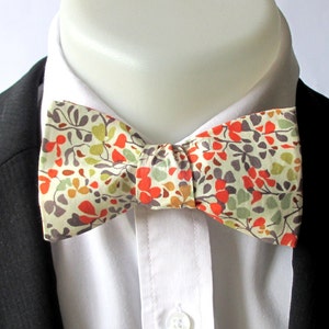 Men&#39;s bowtie in   &quot; D&#39;Angelo&quot;  -   orange colourway - choice of fittings wedding  gift  mens wear