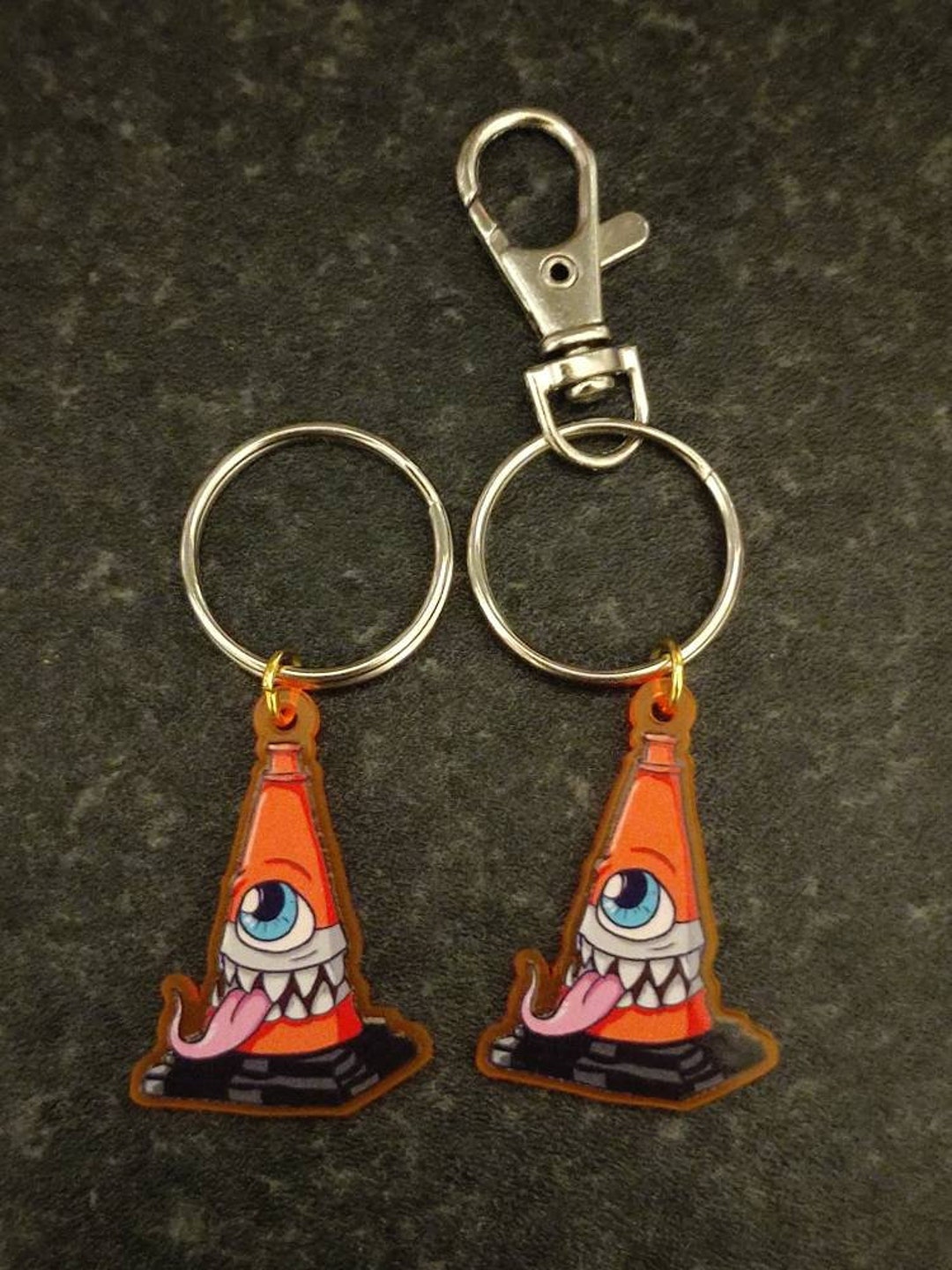 Traffic Cone Ghost Keyrings Yokai Keyring Key Ring Monster Etsy