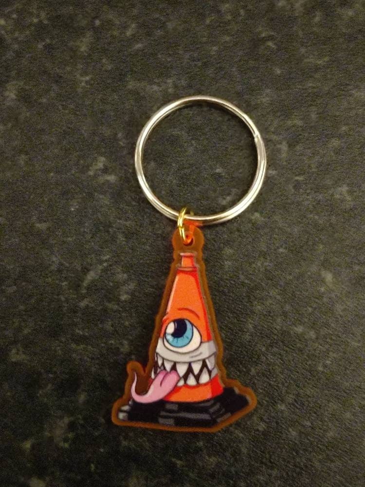Traffic Cone Ghost Keyrings Yokai Keyring Key Ring Monster Etsy