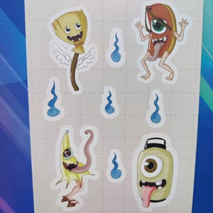 Yokai Japanese ghost monster kasaokabe chochinobake hahakigami bakezori sticker sheet A6