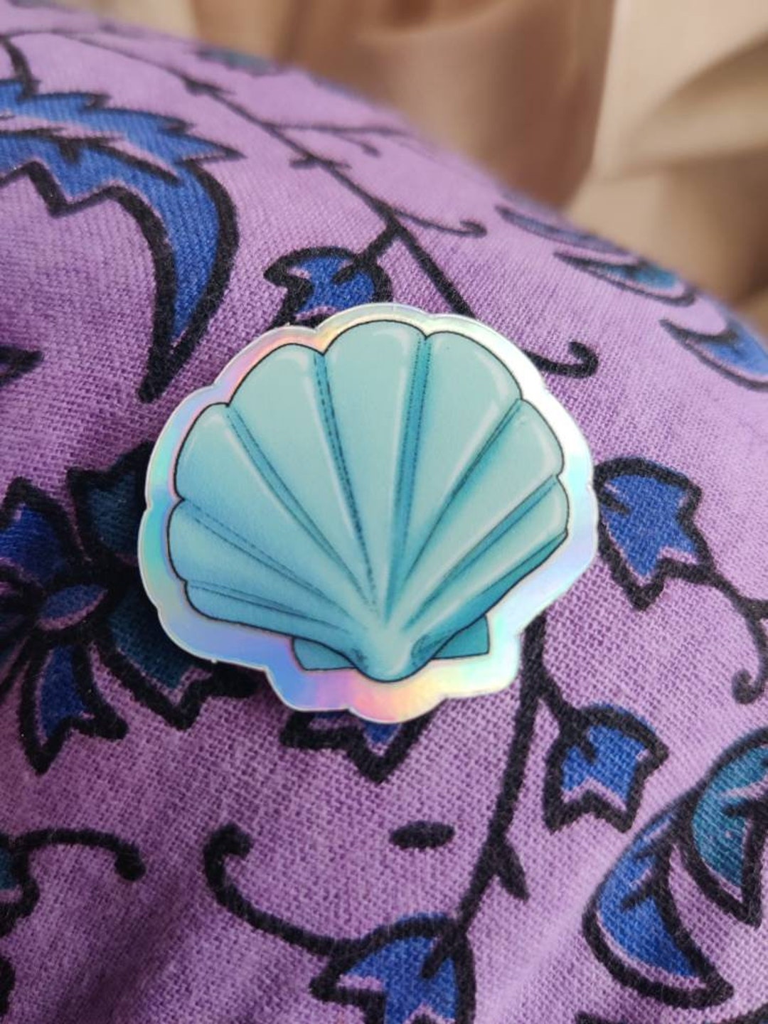 Shell Effect Sticker Tiny Shell Holographic Shell Sticker - Etsy
