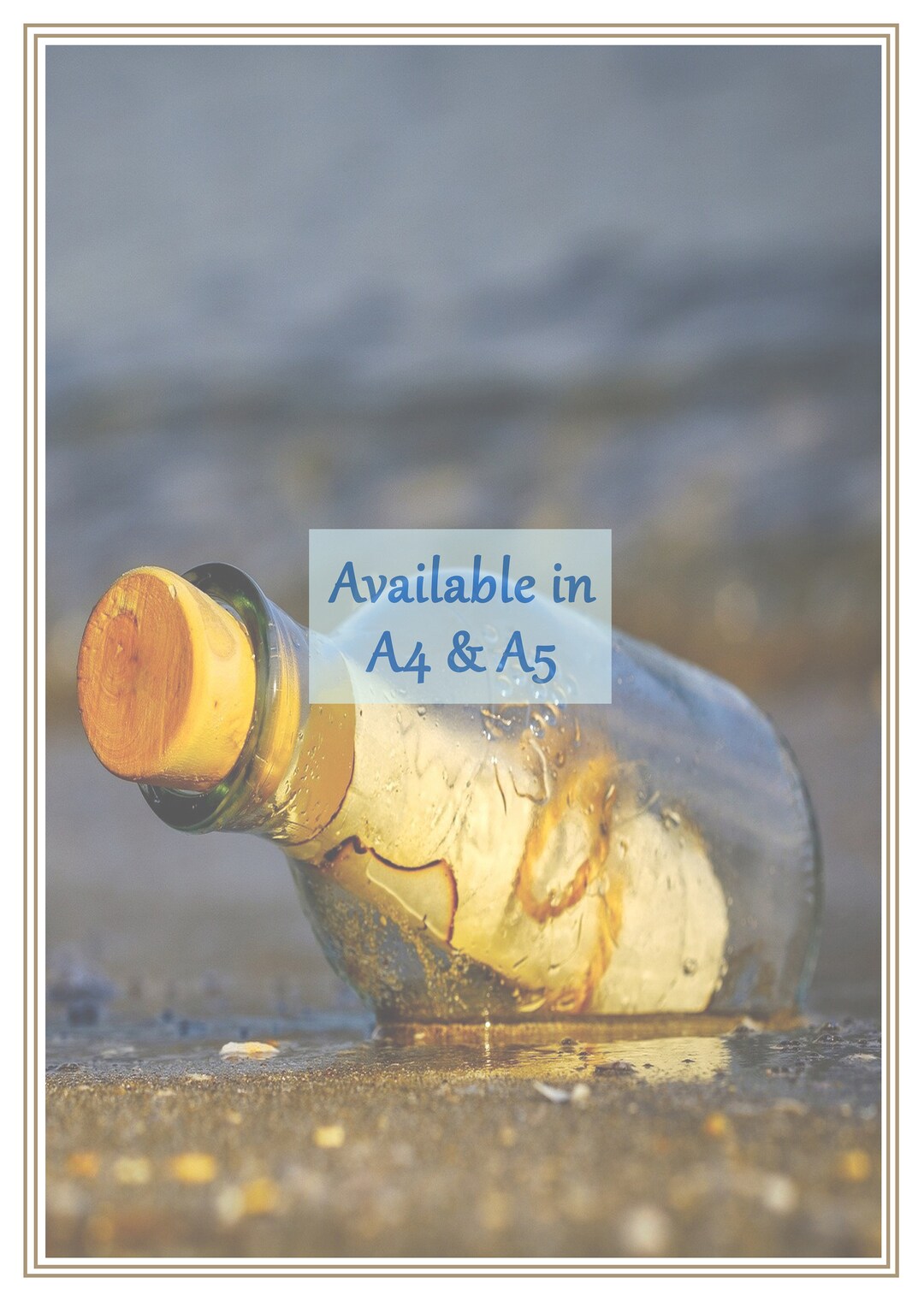 Printable Stationery Message in A Bottle Letter Paper A4 - Etsy