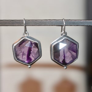 Amethyst Trapiche Earrings
